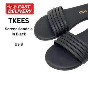TKEES Serena Sandals in Black – Women’s Leather Slide Sandals US 8